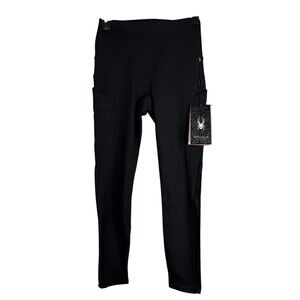 Spyder Active Black High Rise Pocket Leggings Performance Studio S‎ NWT